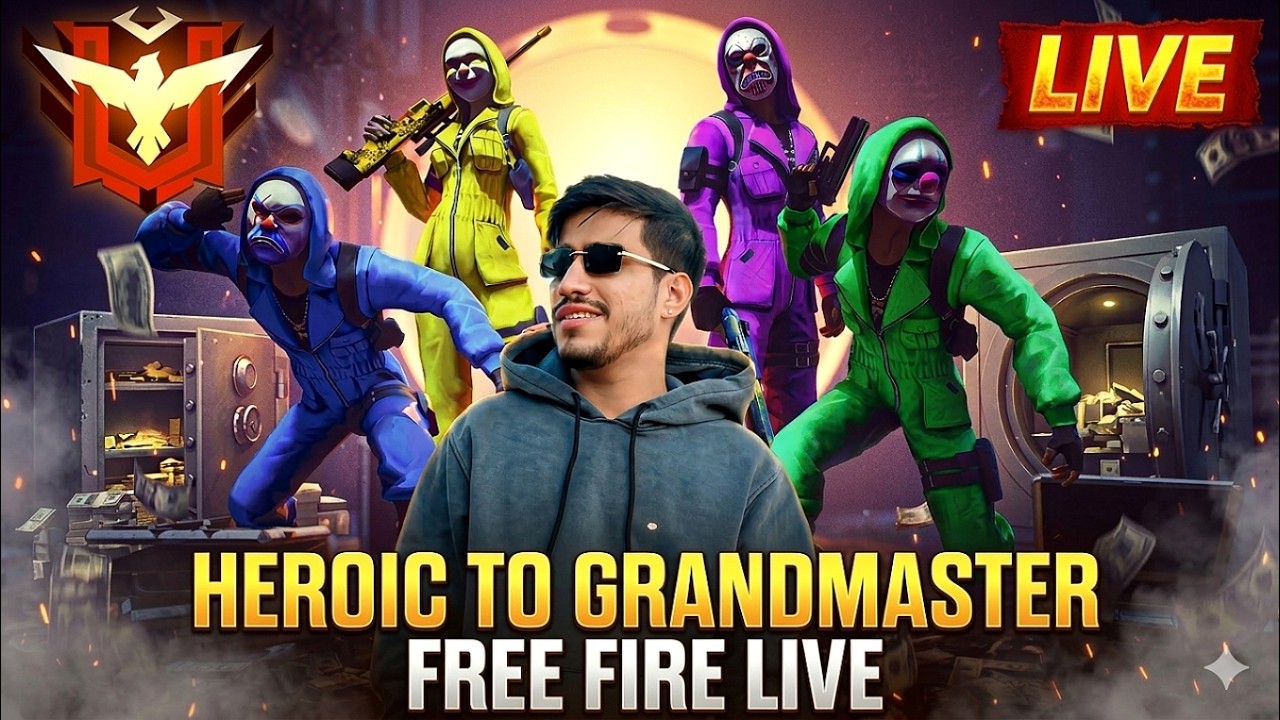 Heroic to Grandmaster Free Fire Live Rank Push #freefirelive #freefire
