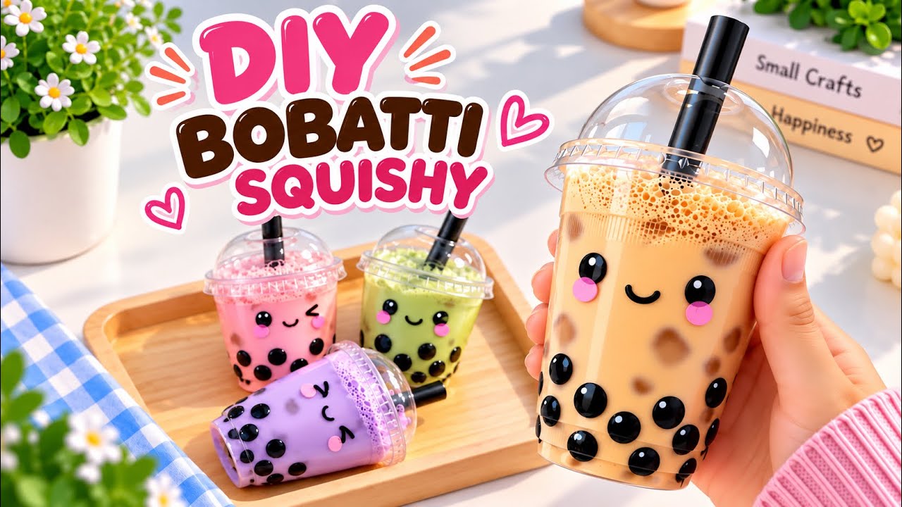 How to Make Viral BobaTea Squishy / Paper craft / Easy craft ideas / art and craft
