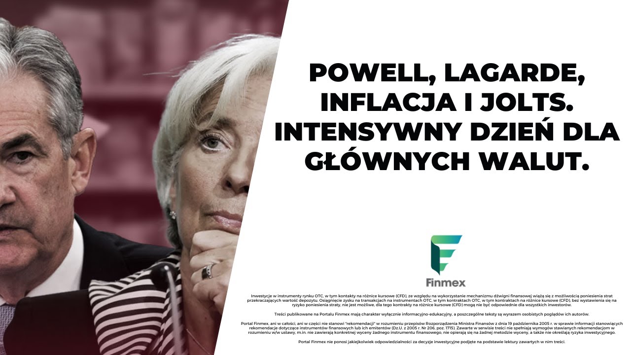 Powell, Lagarde, inflacja i JOLTS. Intensywny dzień dla głównych walut.