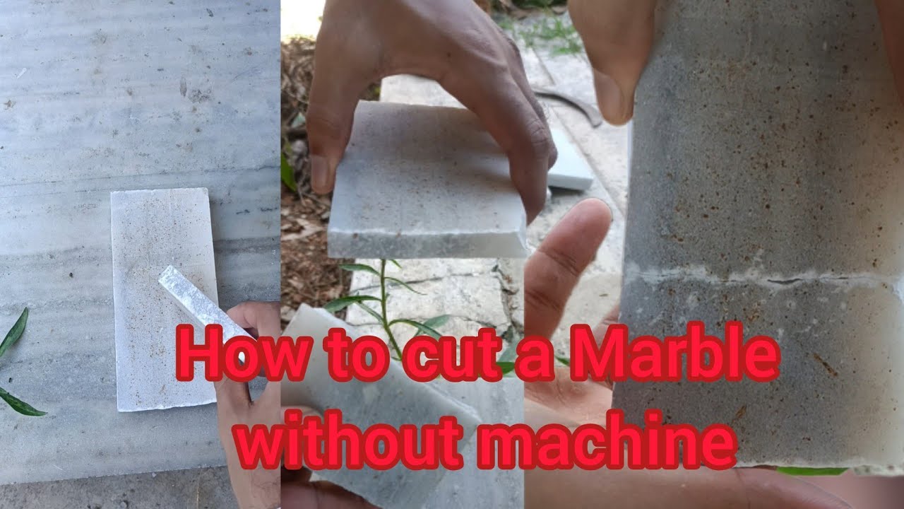 How to cut a marble without machine in home#marble #cuttingskills #new #tips #tricks #tipsandtrick
