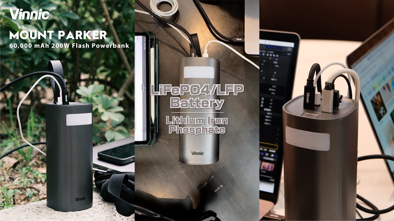 Vinnic Mount Parker 200W Super Fast Mobile Power PD QC 60K🔋 LiFePO4