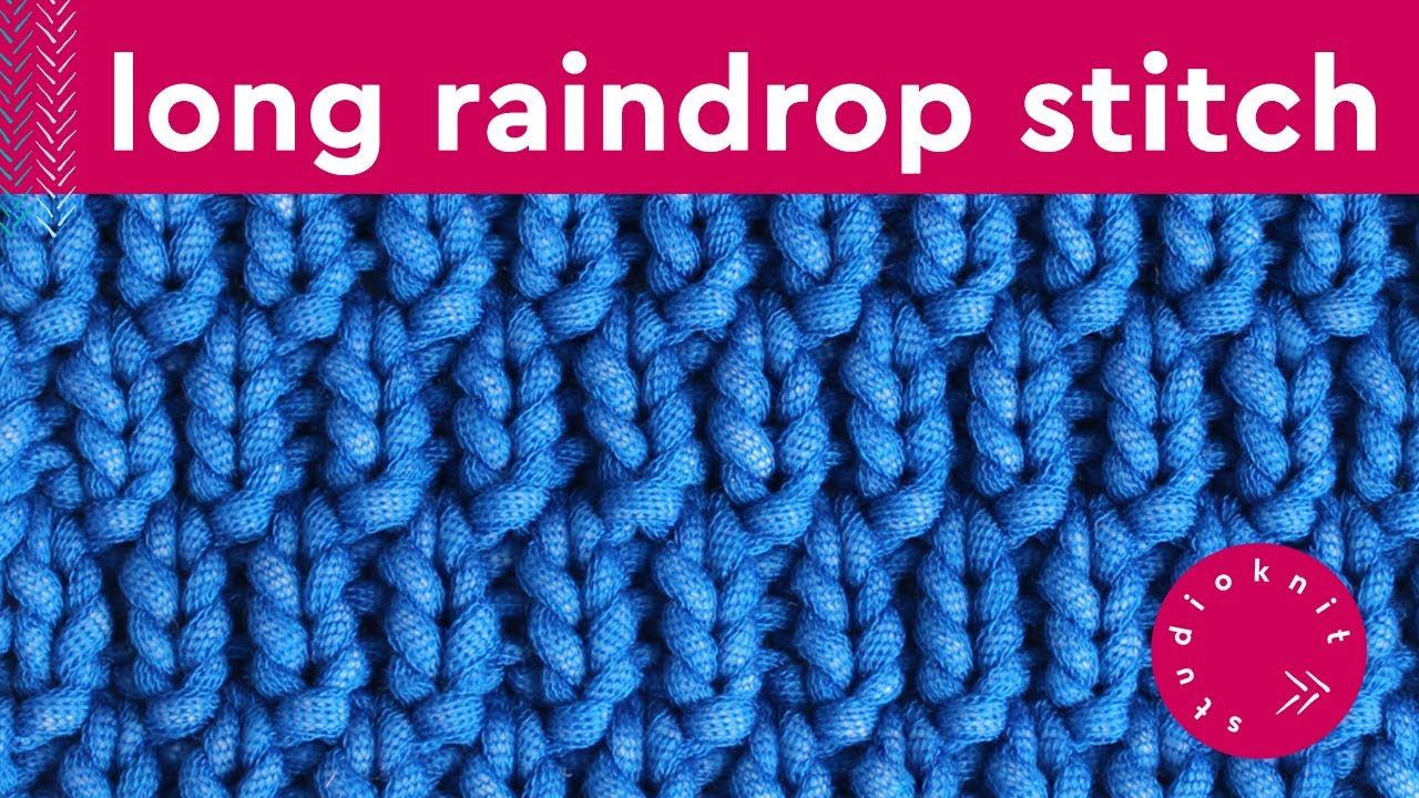 Long Raindrops Stitch Knitting Pattern for Beginners