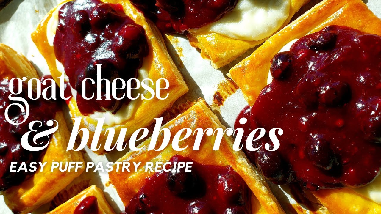 Goat Milk Cheese & Blueberry Topping Puff Pastry Recipe| Chevre Puff Pastry | Blueberry Puff Pastry
