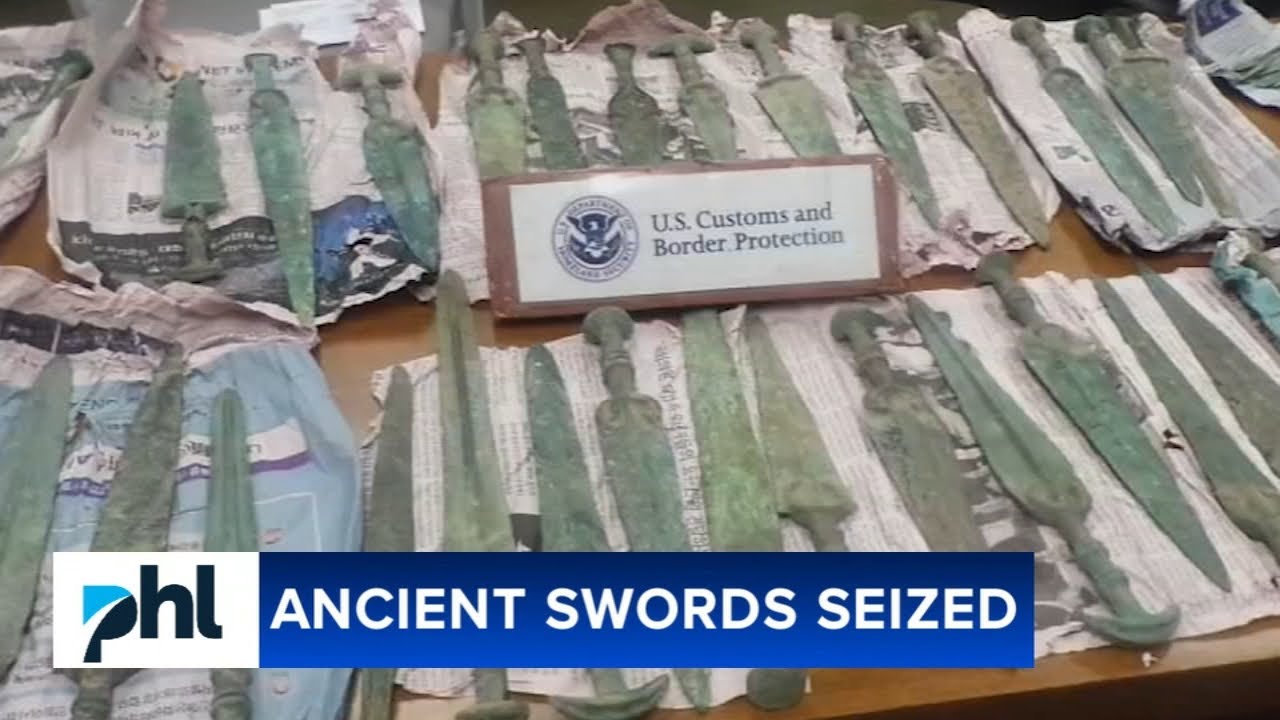 Shipment of Bronze Age era swords, arrowheads seized by Phila. Customs and Border Patrol officers