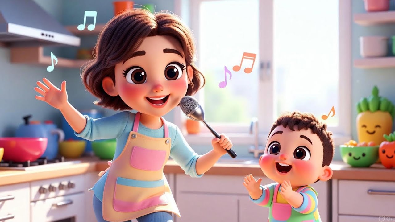 The Kitchen Dance with Mom 🥣💃 | Fun Cooking Song for Kids | Family Dance Rhyme