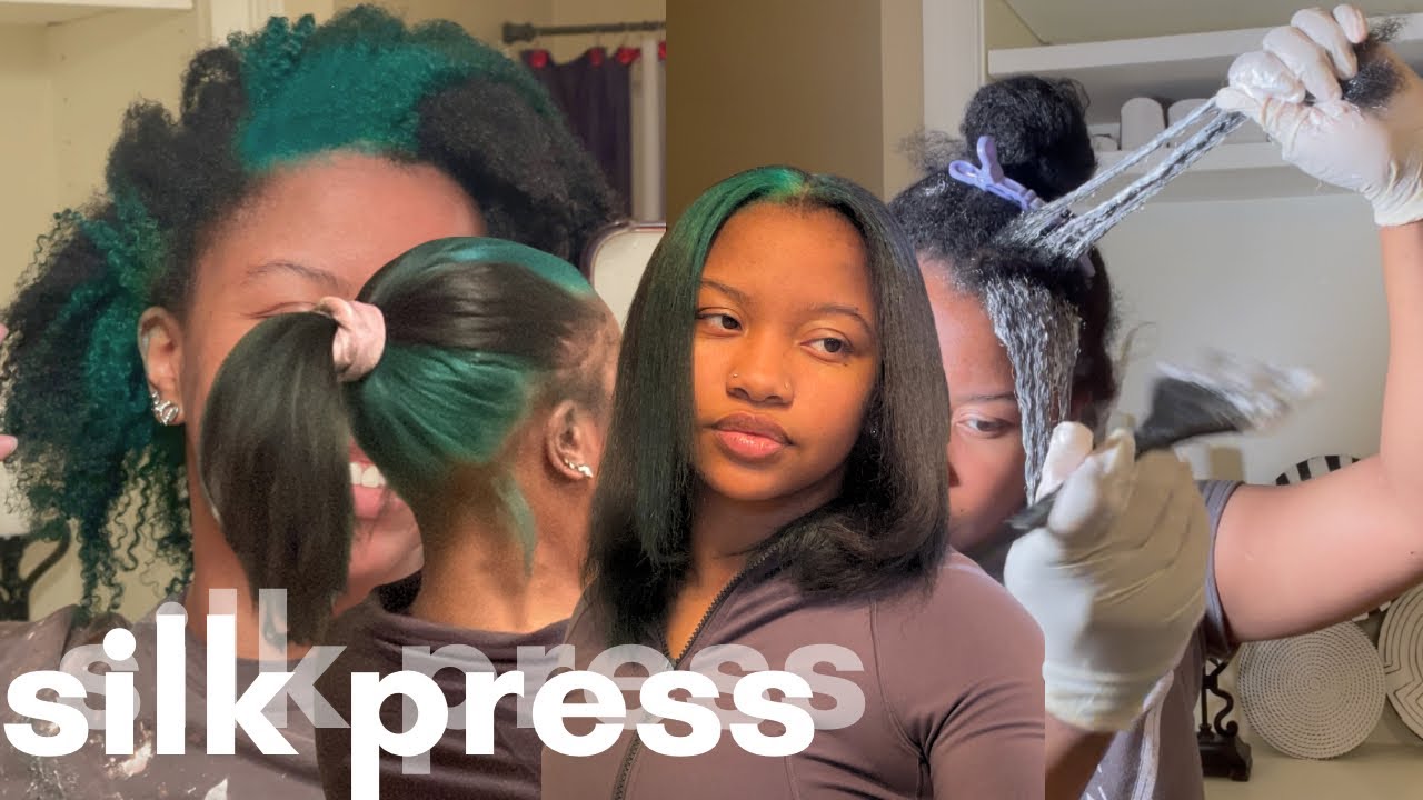 bleaching and straightening my hair after not using heat for 10yrs | diy silk press on natural hair