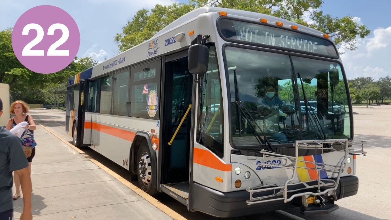 Riding Broward County Transit Bus 22, Broward Central Terminal to Sawgrass Mills, Gillig BRT 40'