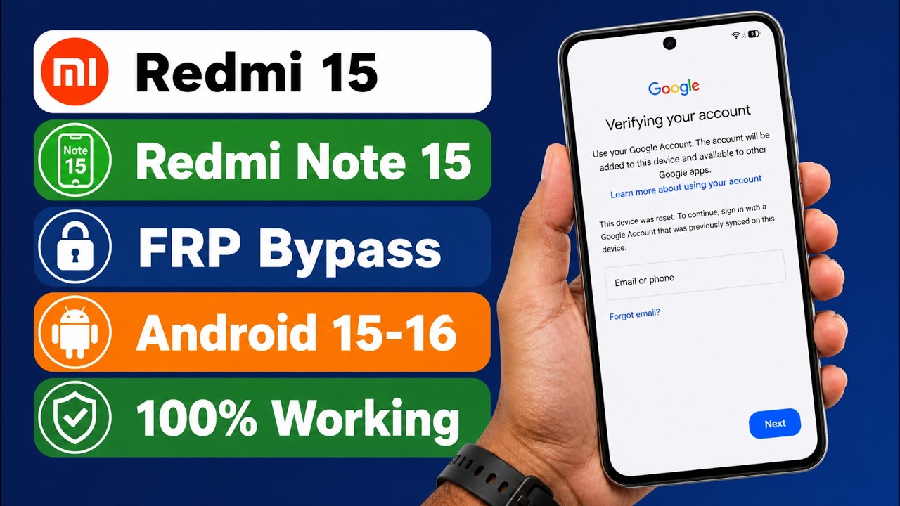 Redmi Note 15/Redmi 15 FRP Unlock Android 15/16 | Redmi Note 15 FRP Bypass Android 16 | New Method