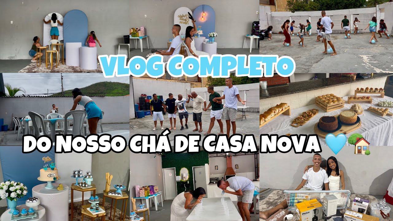 VLOG DO NOSSO CHÁ DE CASA NOVA 🩵🏡 | montando a decoração, organizando o salão, brincadeiras…