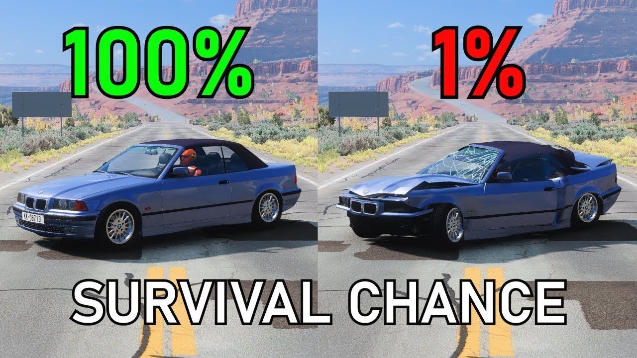 Realistic Survival Chance Crashes With Dummies #3 | BeamNG.drive