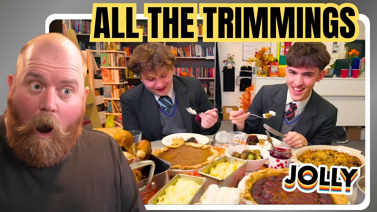 JOLLY’s British Highschoolers Try Thanksgiving Dinner — My Aussie Reaction!