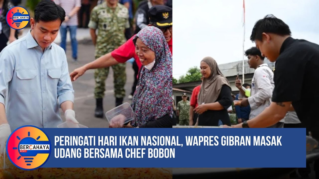 Peringati Hari Ikan Nasional, Wapres Gibran Masak Udang Bersama Chef Bobon