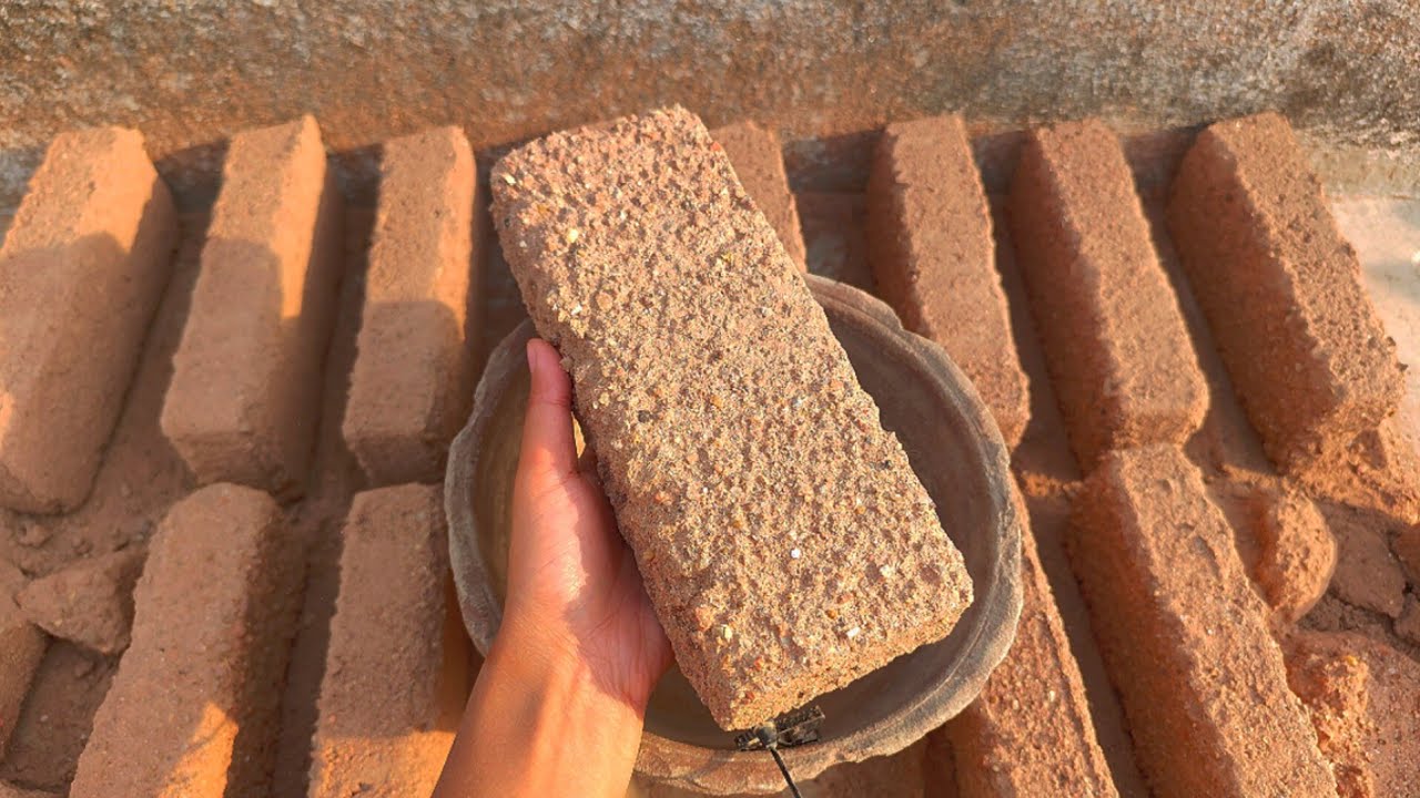 New Video🔊Dusty Roasted Red Dirt long bars dry crumbling in Claypot🌪️Mind relaxing asmr sound 💆🏻‍♀️