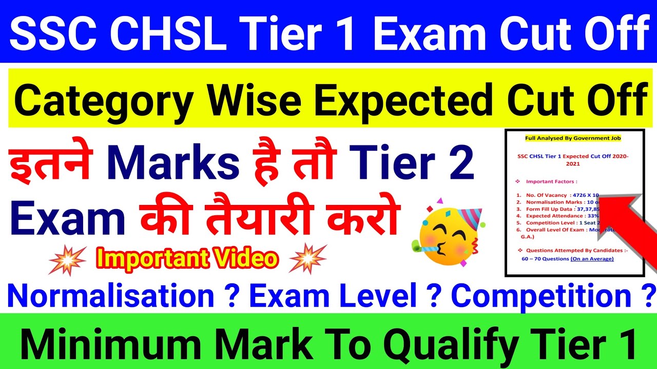SSC CHSL Tier 1 Exam Expected Cut Off 2021 | SSC CHSL Exam Expected Cut Off 2021 | SSC CHSL  Cut Off