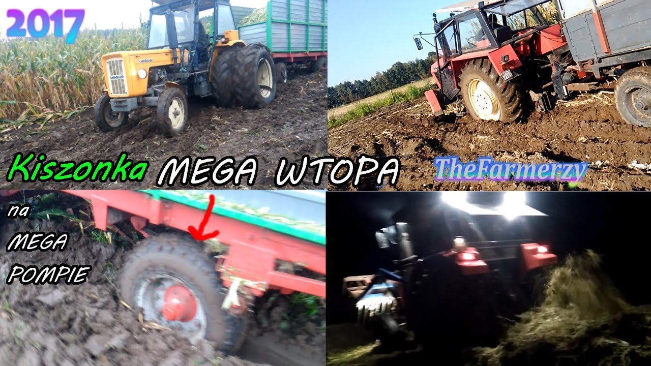 Kiszonka 2017 MEGA WTOPA ,,Przyczepa siedzi aż po ośki'' Ursusy w błocie na pełnej TheFarmerzy