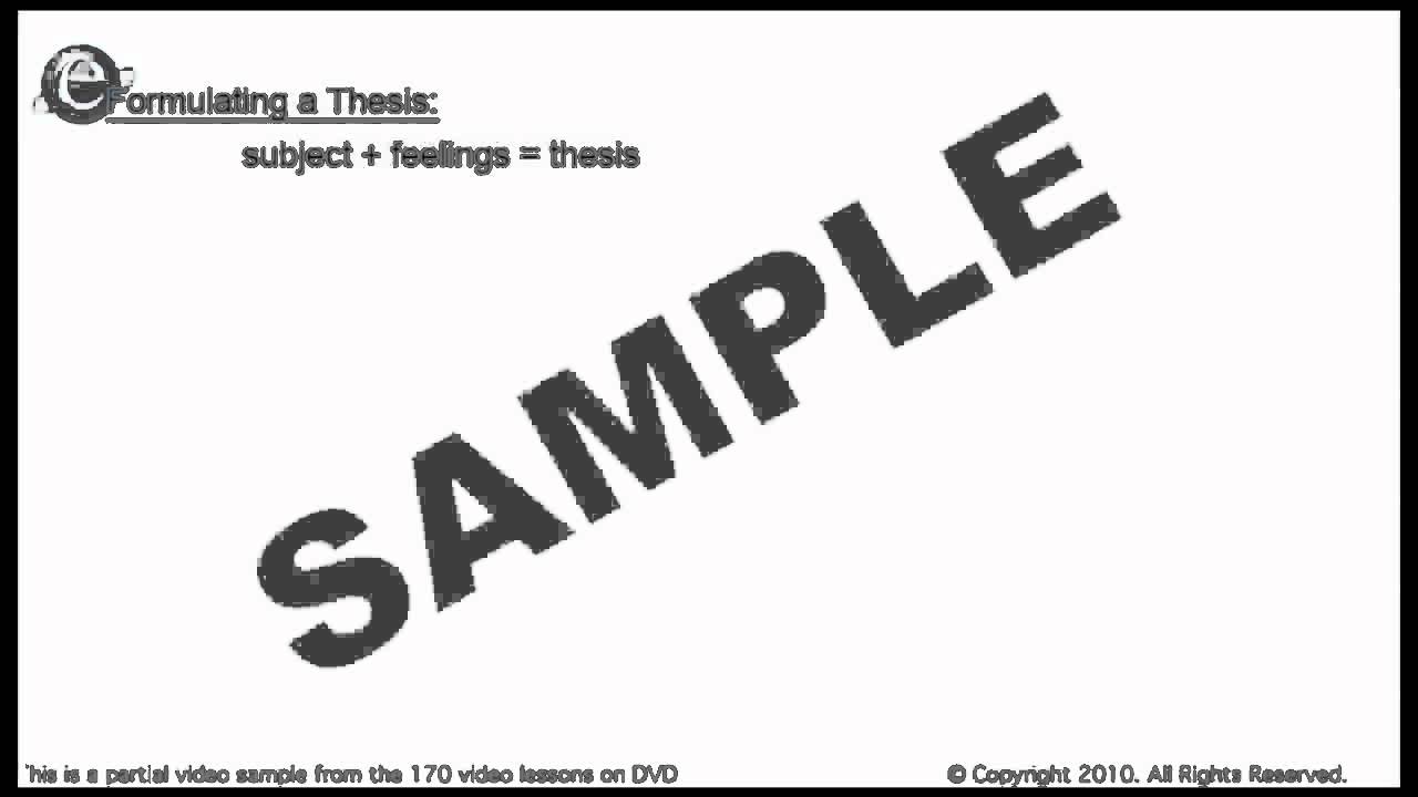(3rd project )Essay Writing Writing a Thesis Statement