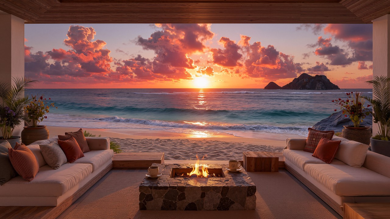 Relaxing Jazz at a Luxury Sunset Retreat – Gentle Music for a Calm Mind & Focus