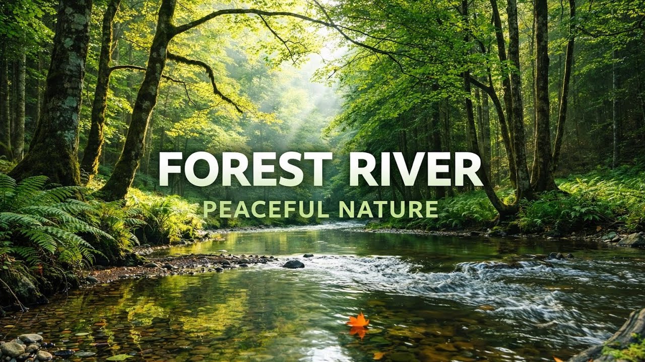 Peaceful Forest River 🌿 1 Hour Relaxing Nature Water Sounds
