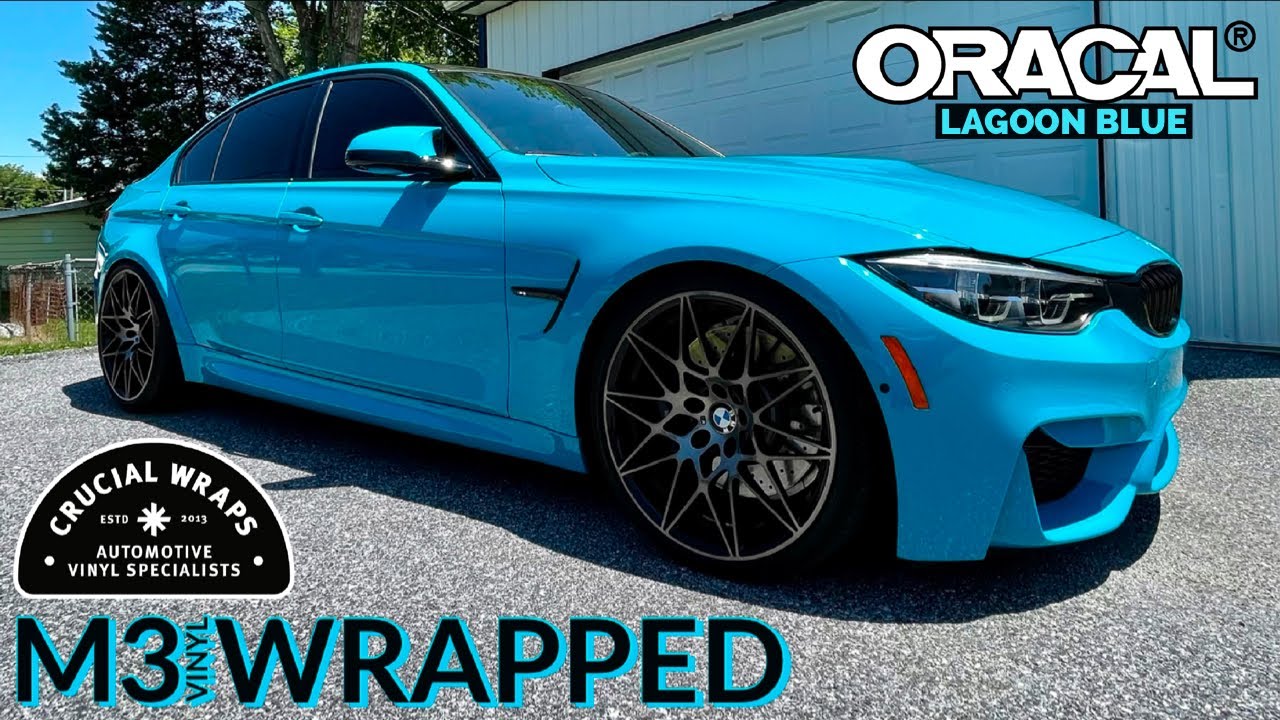BMW M3 Vinyl Wrapped In Oracal Lagoon Blue
