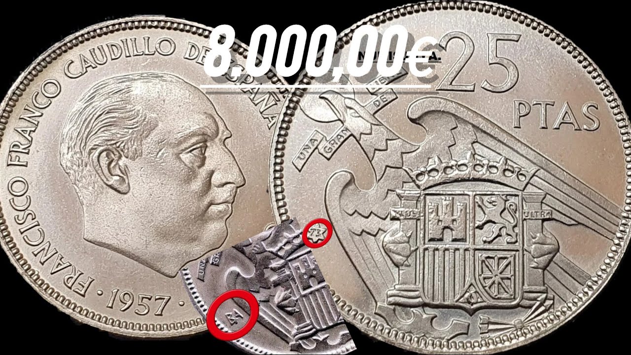 25 Pesetas 1957 con Valor de 8000€ ¡Una Joya Numismática #25Pesetas8000€