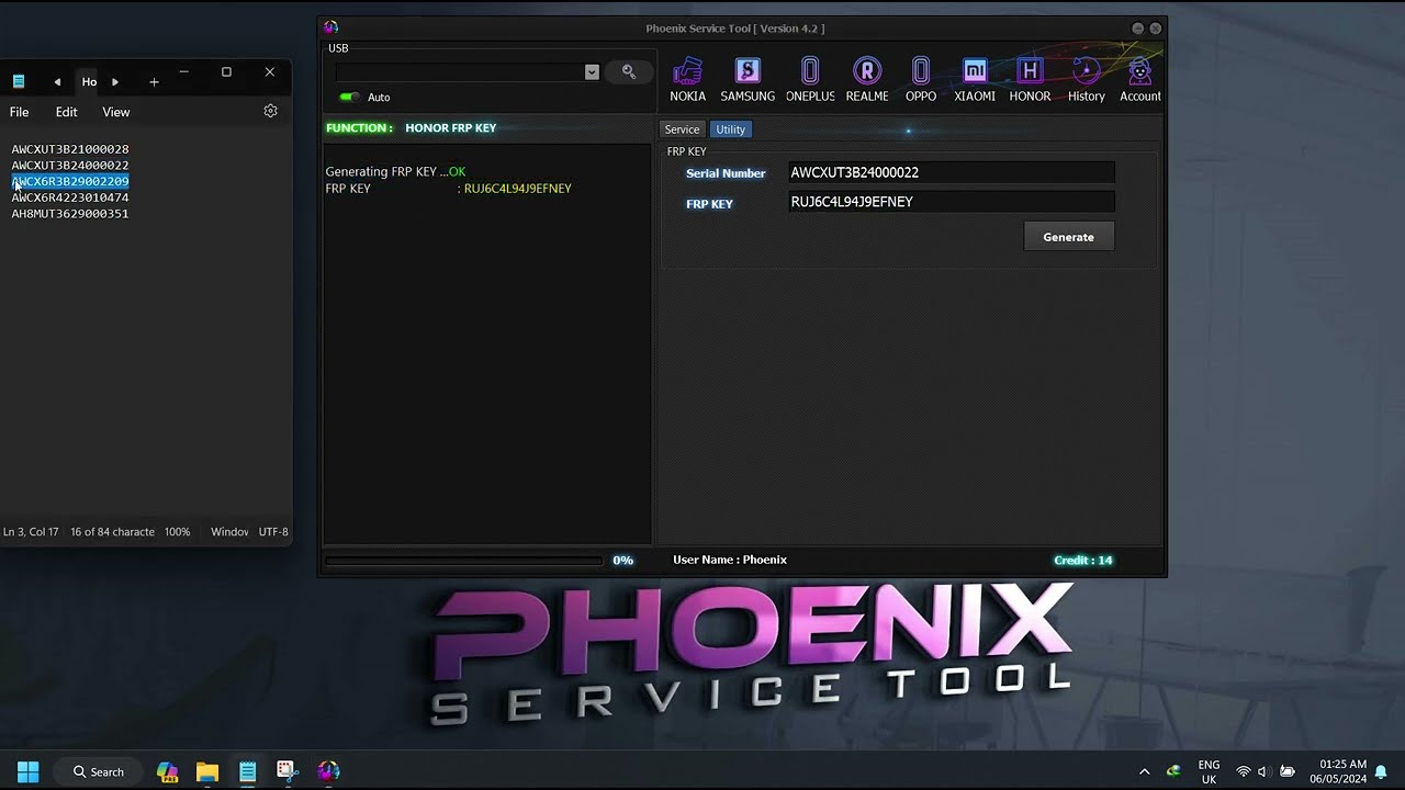 Honor FRP Unlock Key Generate By Phoenix Service Tool