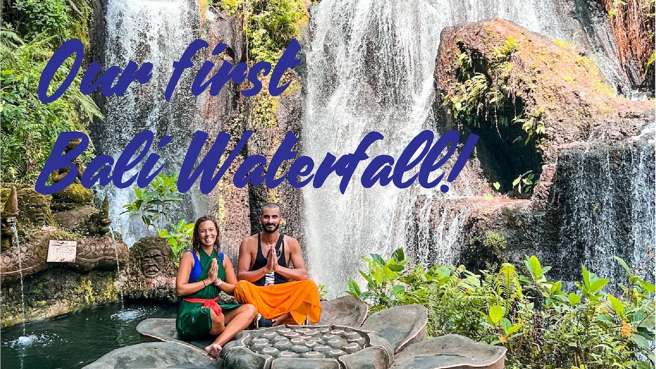 Bali temple in a waterfall! Amazing purification ceremony