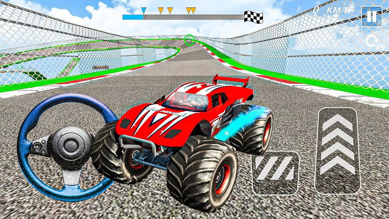 👿 Monster Truck Mega Ramp Ultimate Races | Gadi Wala Game 🔥 #161