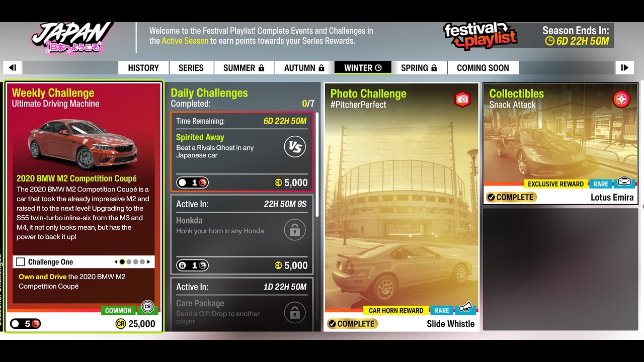 fh6 winter season challenges  guide