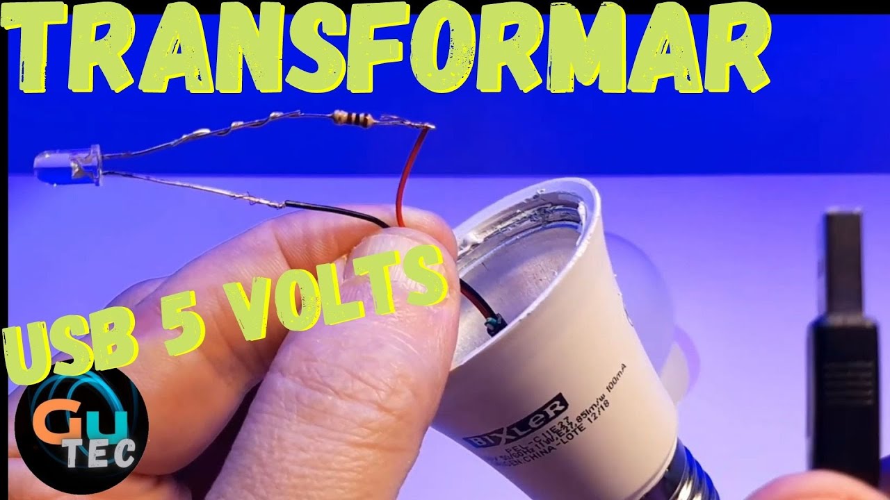 Lámpara LED casera a USB 5 Volts