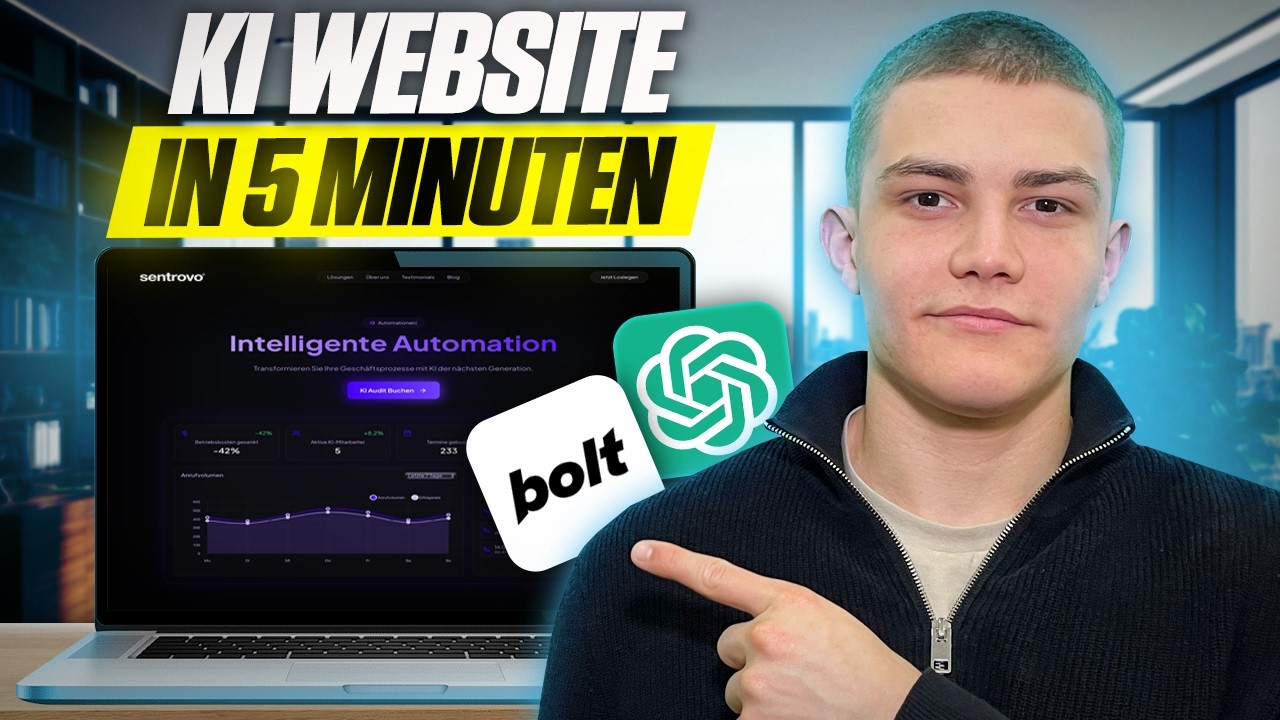 Website in 5 Minuten erstellen mit KI | Bolt.new Tutorial Deutsch