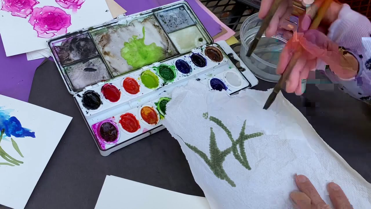 How to paint watercolor cards 02 - orchid