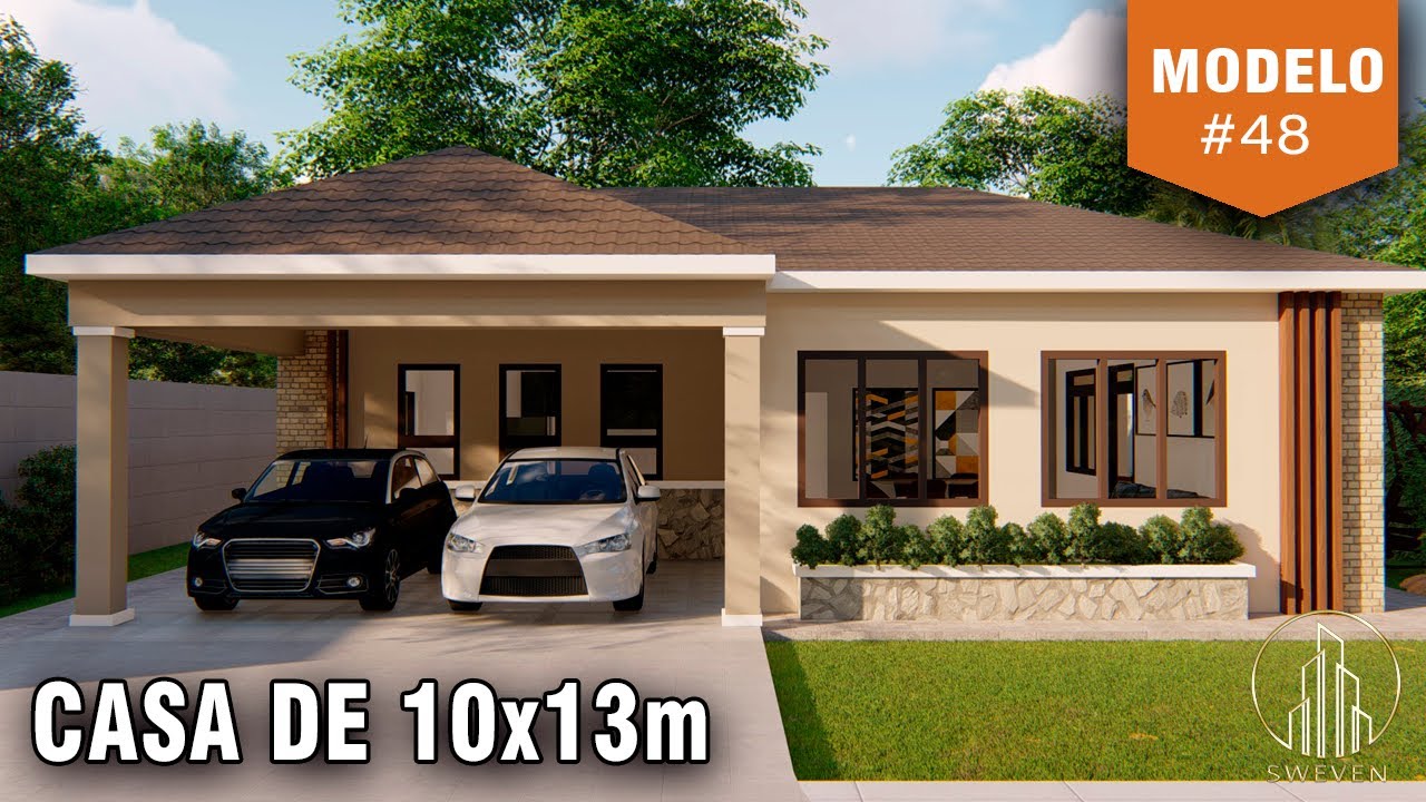 Casa de 10x13m | 3 habitaciones | 2 baños