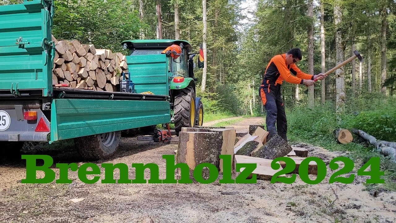 Langeweile im Wald Holz machen
