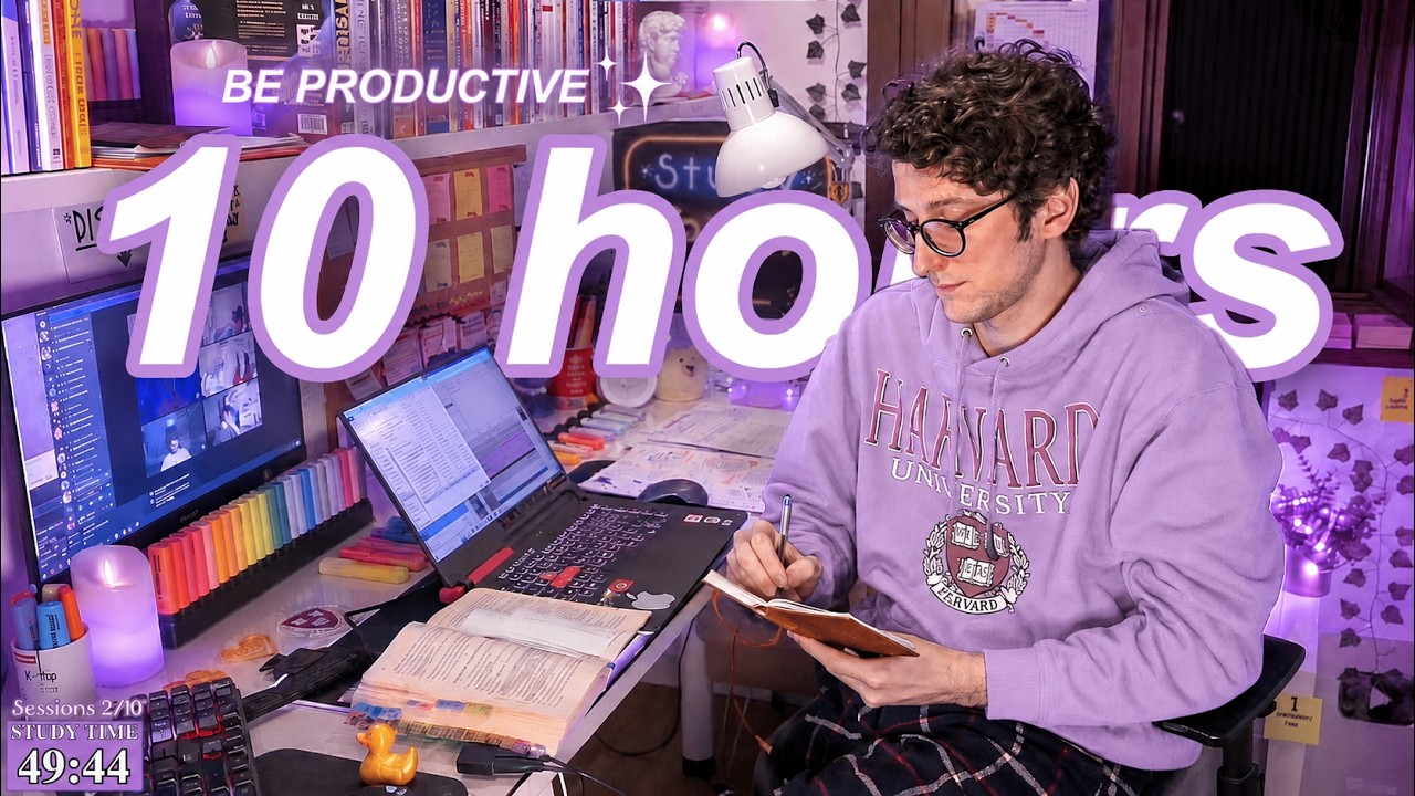 STUDY WITH ME LIVE | 10 HOURS ✨ Harvard Alumnus, Chill Work With Me, Rain Sounds, Pomodoro Timer
