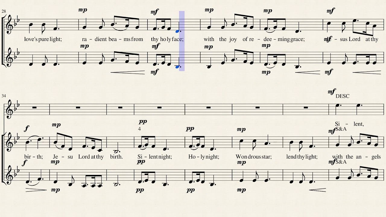 9 Lessons: Silent night holy night - Alto + Descant