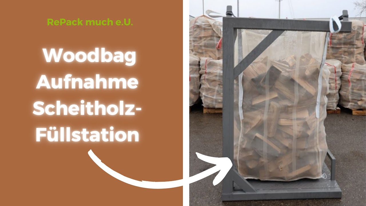 Scheitholz Füllstation / Woodbag Aufnahme - repack much e.U.