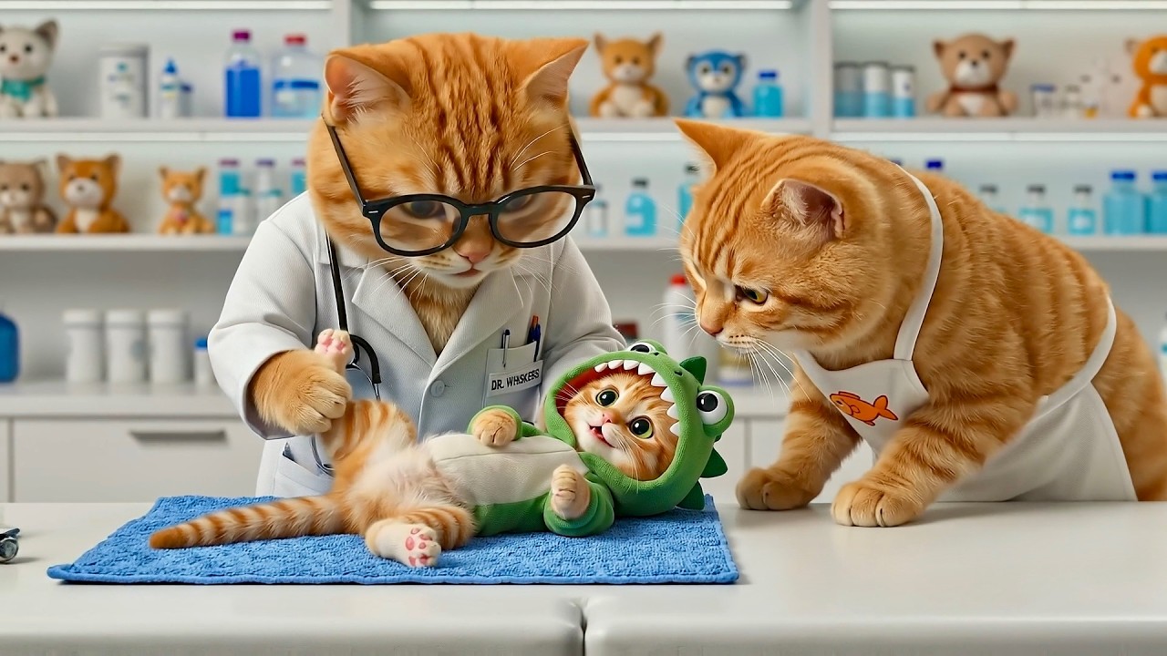 Cat Story: Kitten Plays Too Much and Goes to the Vet - A Warm Night with Mamacat