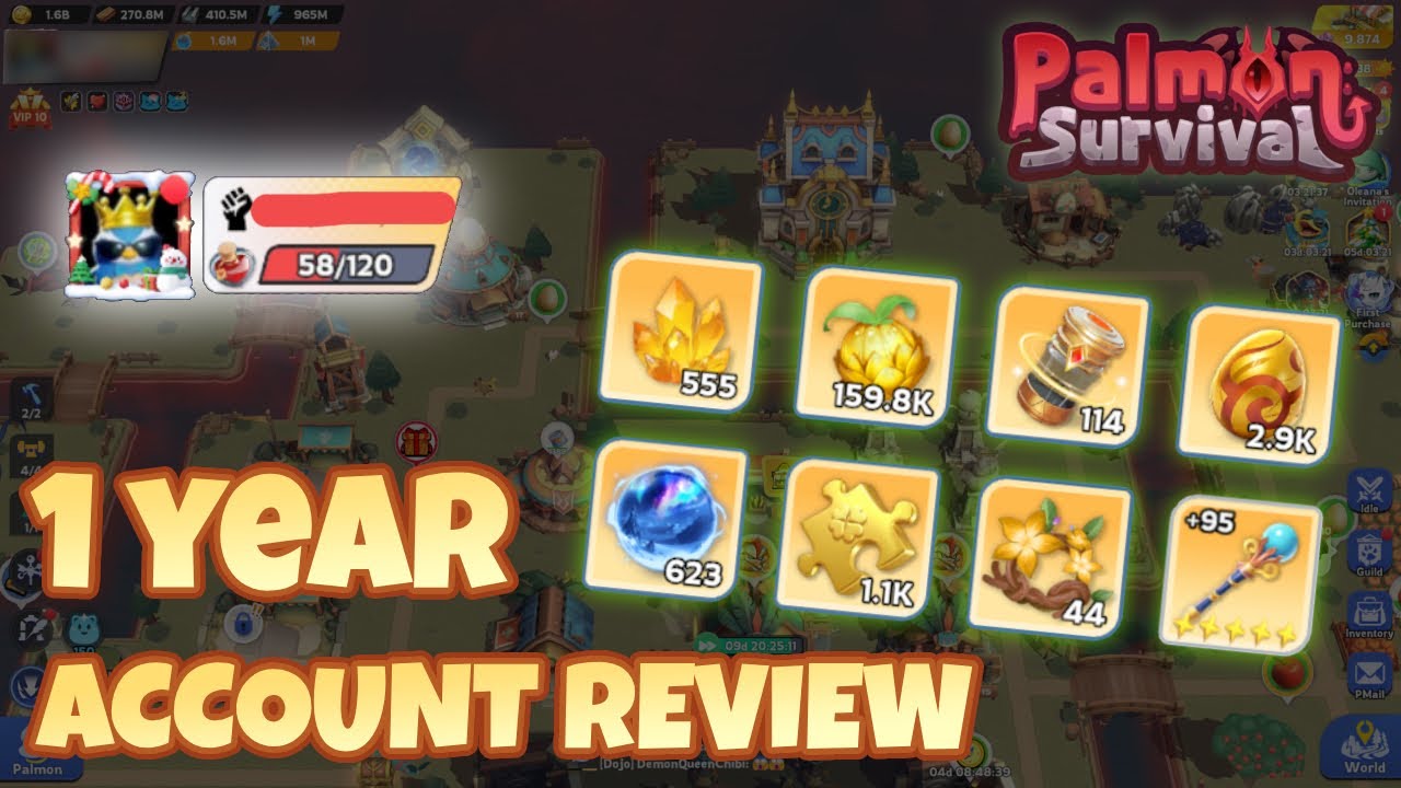 1 Year Old Account REVIEW in Palmon Survival 💰