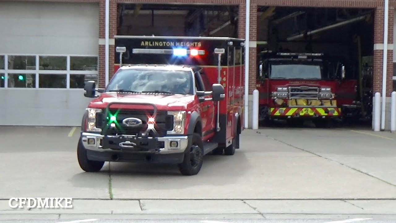 Arlington Heights Fire Department Squad 2 and Ambulance 2 Responding