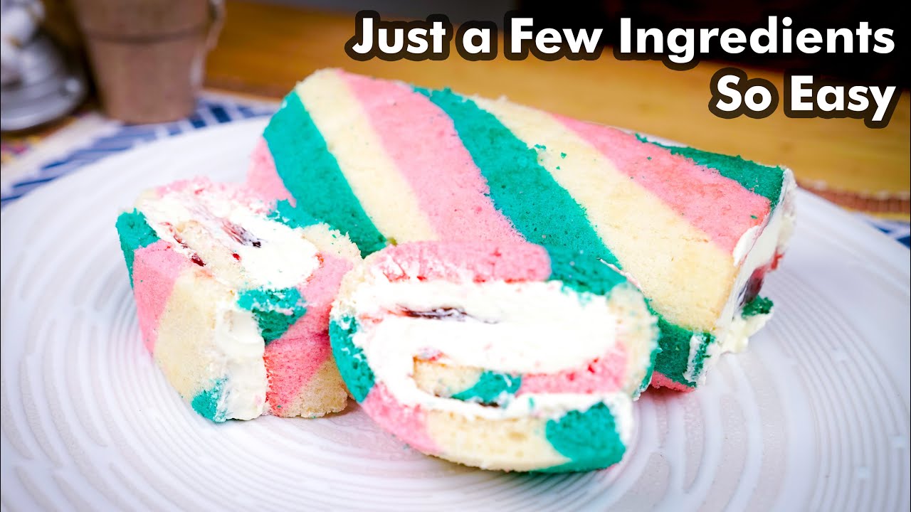 Rainbow Cake Roll Recipe From Scratch