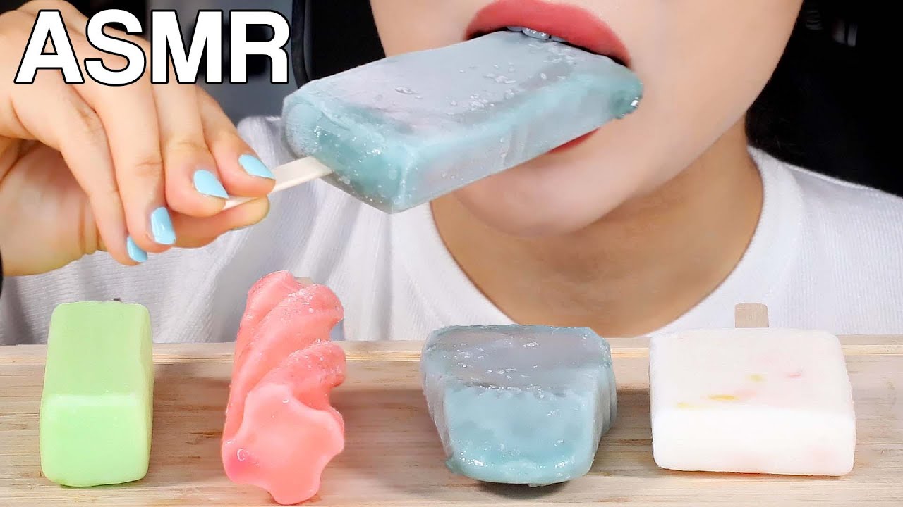 ASMR Korean Ice Pops Frozen Snack Eating Sounds Mukbang 막대 아이스크림 하드 먹방