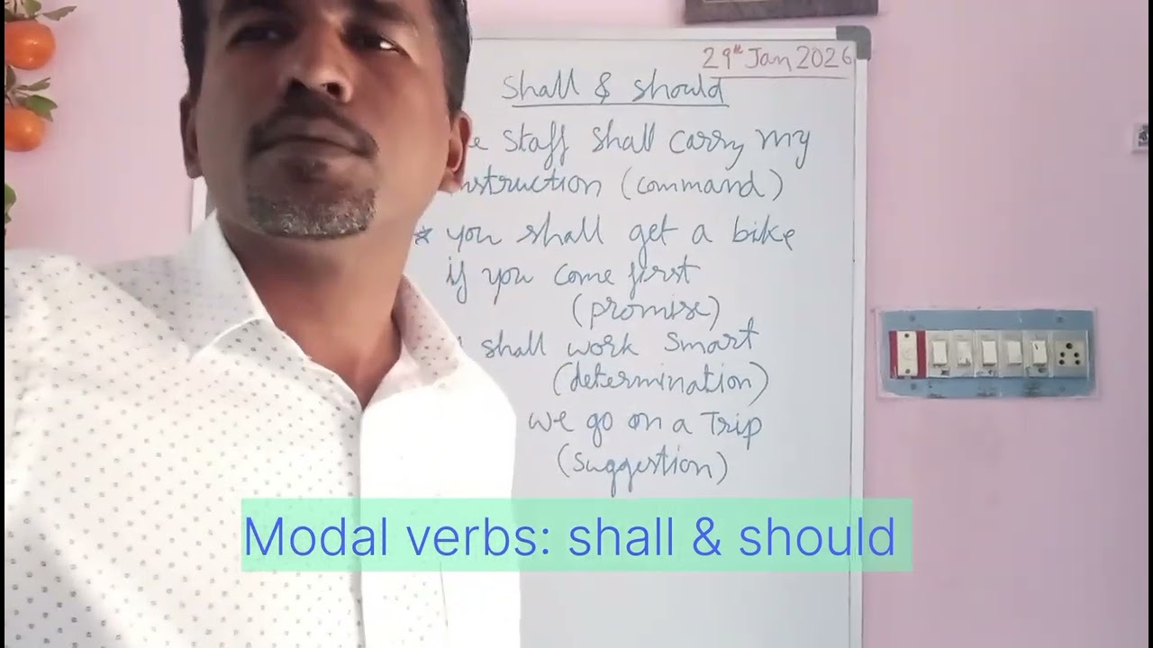 Modal verbs : shall & should     Learning English through kannada