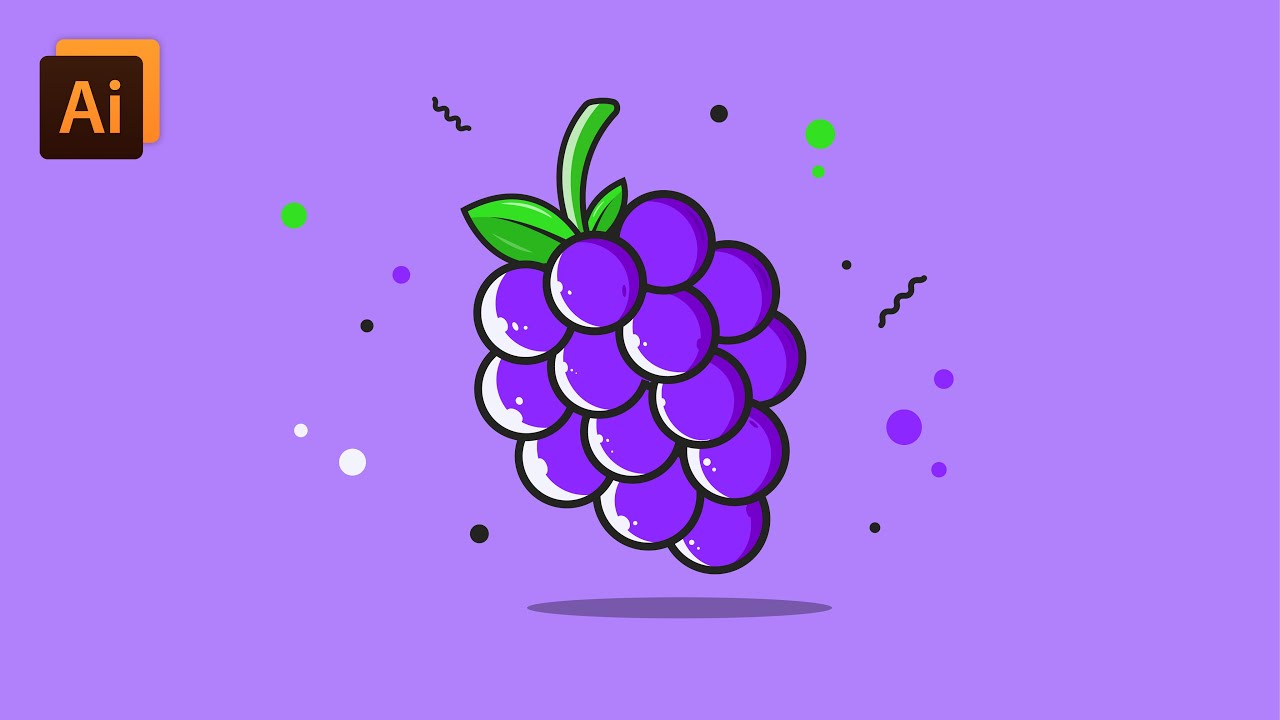 Vector Fruits illustration design in adobe illustrator | Flat and outline illustration | Litchi art
