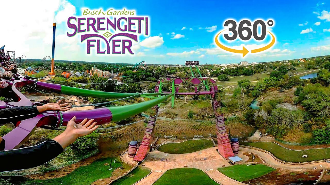 VR 360 Serengeti Flyer On Ride POV Busch Gardens Tampa 2023 03 13