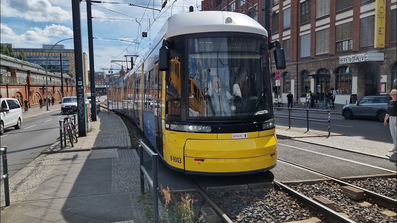 Tram Berlin|Mitfahrt in der M10 von S+U Warschauer Str. bis Kniprodestr./Danziger Str. im F8Z 9003-A