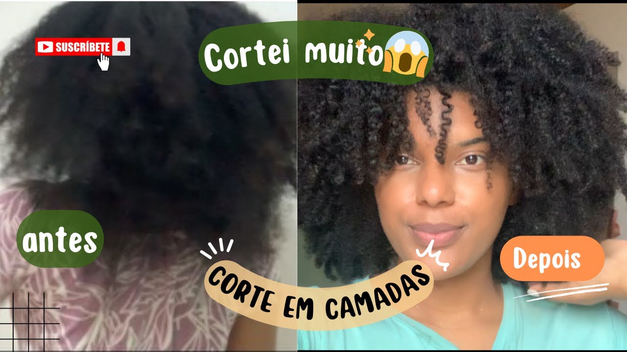 Como eu CORTO meu CRESPO sozinha| corte em camadas