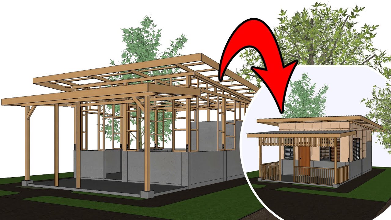 House Design | (5mx5m) 1 Bedroom, half plywood PART 1