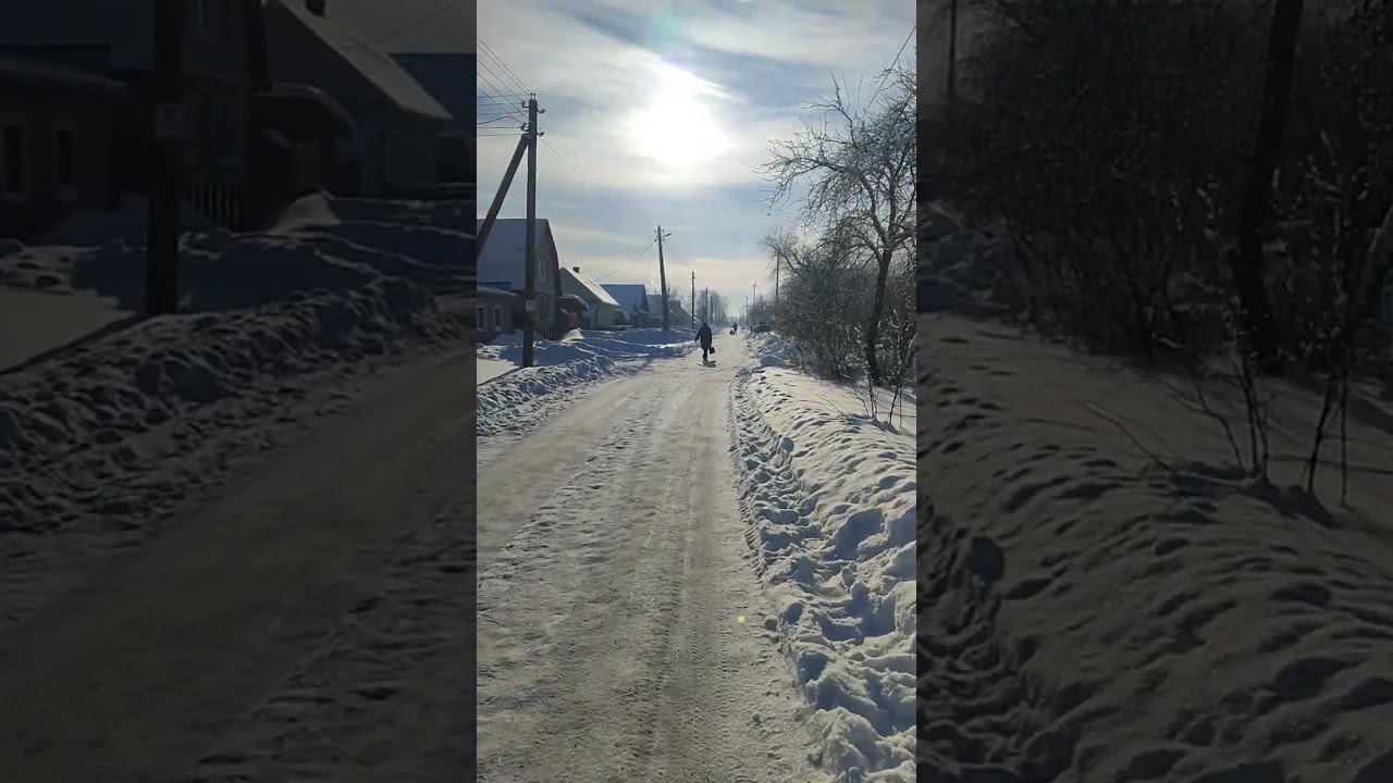 Прогулка по заснеженным улицам города