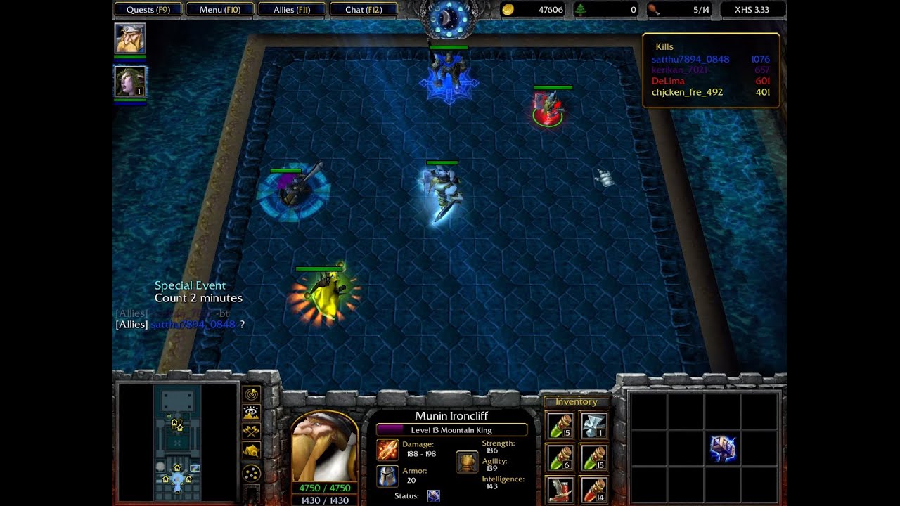 X Hero Siege 3.33, Extreme, Impossible, 8 ways, 4 players, Random - Mountain King & Dryad