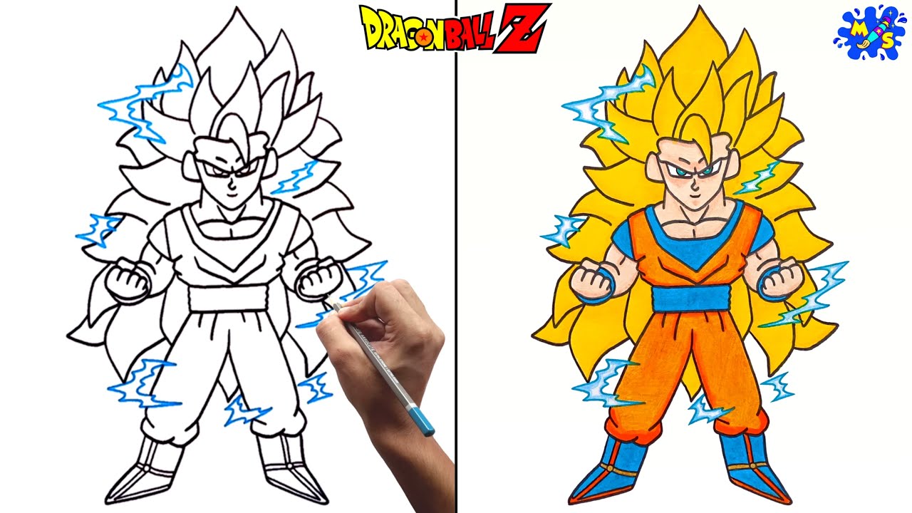 Goku Ssj 3 Drawing || How to draw Goku Super Saiyan 3 Full Body Step by Step